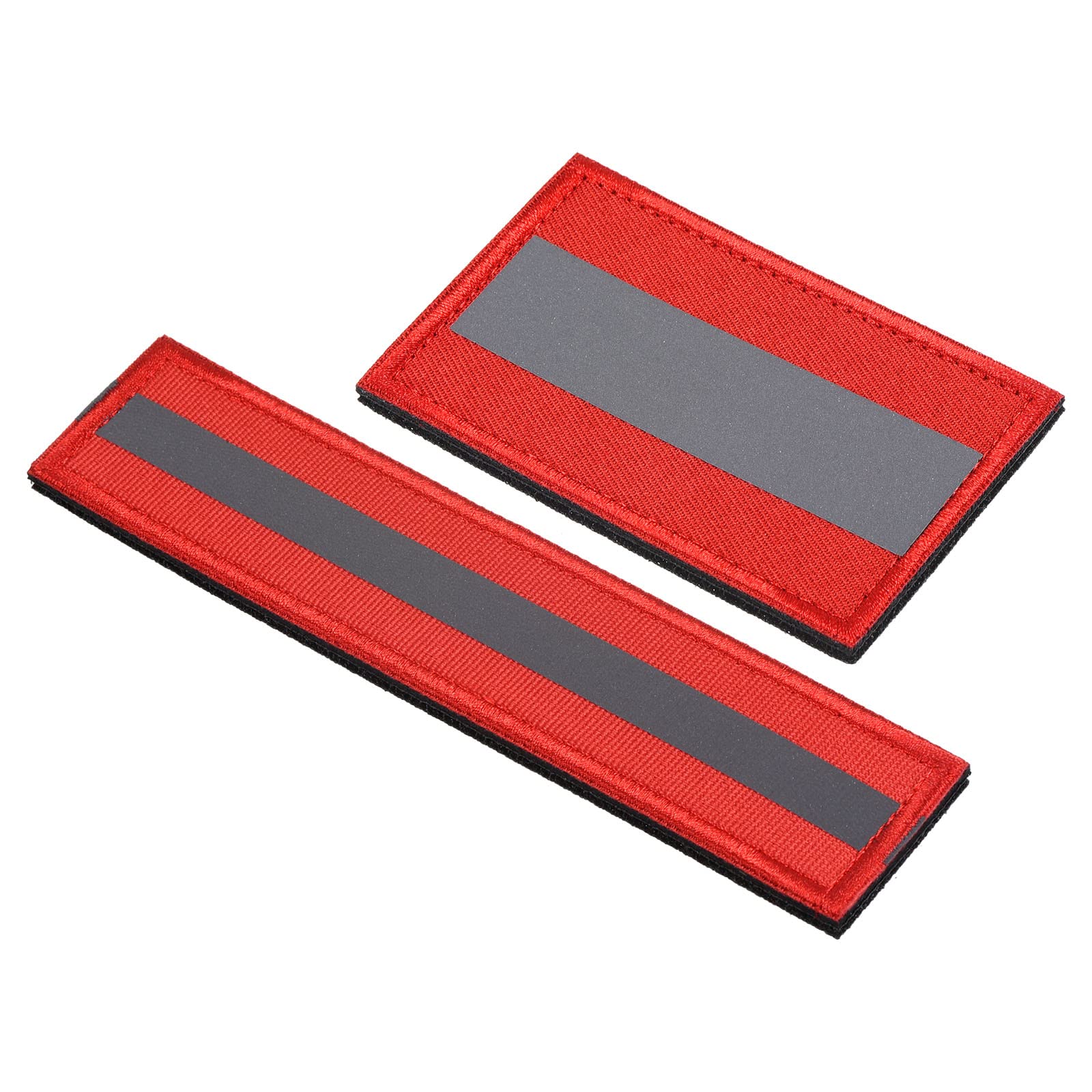 PATIKIL Reflective Patch 1x6 2x3, 2 Pcs Hook and Loop Fastener Safety Appliques for Night Sportsperson Worker Hiker, Red