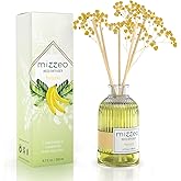MIZZEO Reed Diffuser Set, Banana 6.76 fl oz Highly Scented Room Diffuser Home Fragrance Essential Oil Reed Flower Diffuser, House Bedroom Office Decor & Gifts