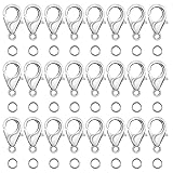 Grevosea 300PCS Lobster Claw Clasps with Open Jump