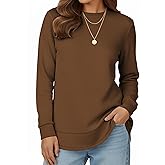 AURUZA Sweatshirt for Women Long Sleeve Crewneck Sweatshirt Women Causal Loose Fit Pullover Tunic Top Fall Clothes Shirts