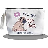 SQQCMM Pug Gifts for Pug Lovers Makeup Bag - Pug Dog Themed Gifts for Lovers Girls Mom Women, Cosmetic Travel Bags for Women, Canvas Zipper Makeup Bag