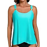 Hanna Nikole Women Flowy Tankini Tops Only Loose Fit Bathing Suit Swim Top Ruffle Swimsuit No Bottom 2026