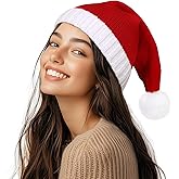 Lainlight Christmas Hats Adults Kids, Santa Hat Adults Winter Knitted Beanie Hat for Adult Kids New Year Festive Party