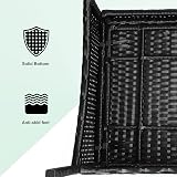 bigzzia Rattan Garden Furniture Set 4 Piece Patio Sofa Armchairs Table Black view 5