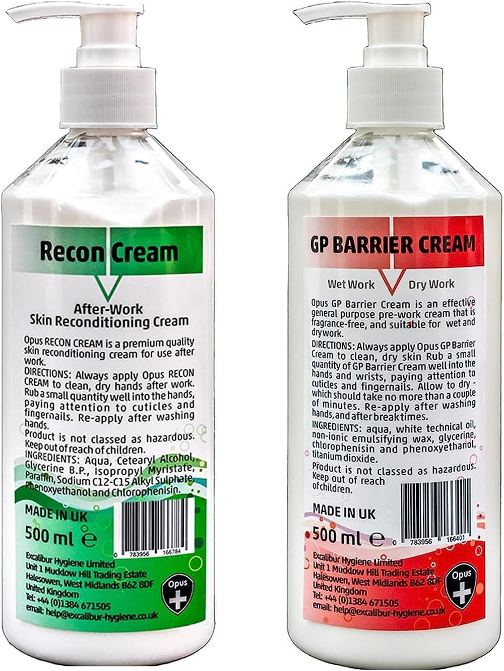 Opus 500ml Barrier & Intensive Hand Cream Starter Pack - Wet Dry Work