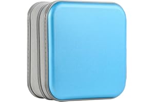 UENTIP DVD Case,48 Capacity CD Case for Car Portable Zipper Holder Large Storage CD Wallet CD Organizer Home Travel (Sky Blue, 48)