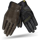 SHIMA Blake Gloves Motorcycle Gloves Men Leather Summer Biker Armoured Protectors Motorbike Perforated Ventilated Reinforced Motorsport Glove Street Motorbikes (Mens, Brown, XL)