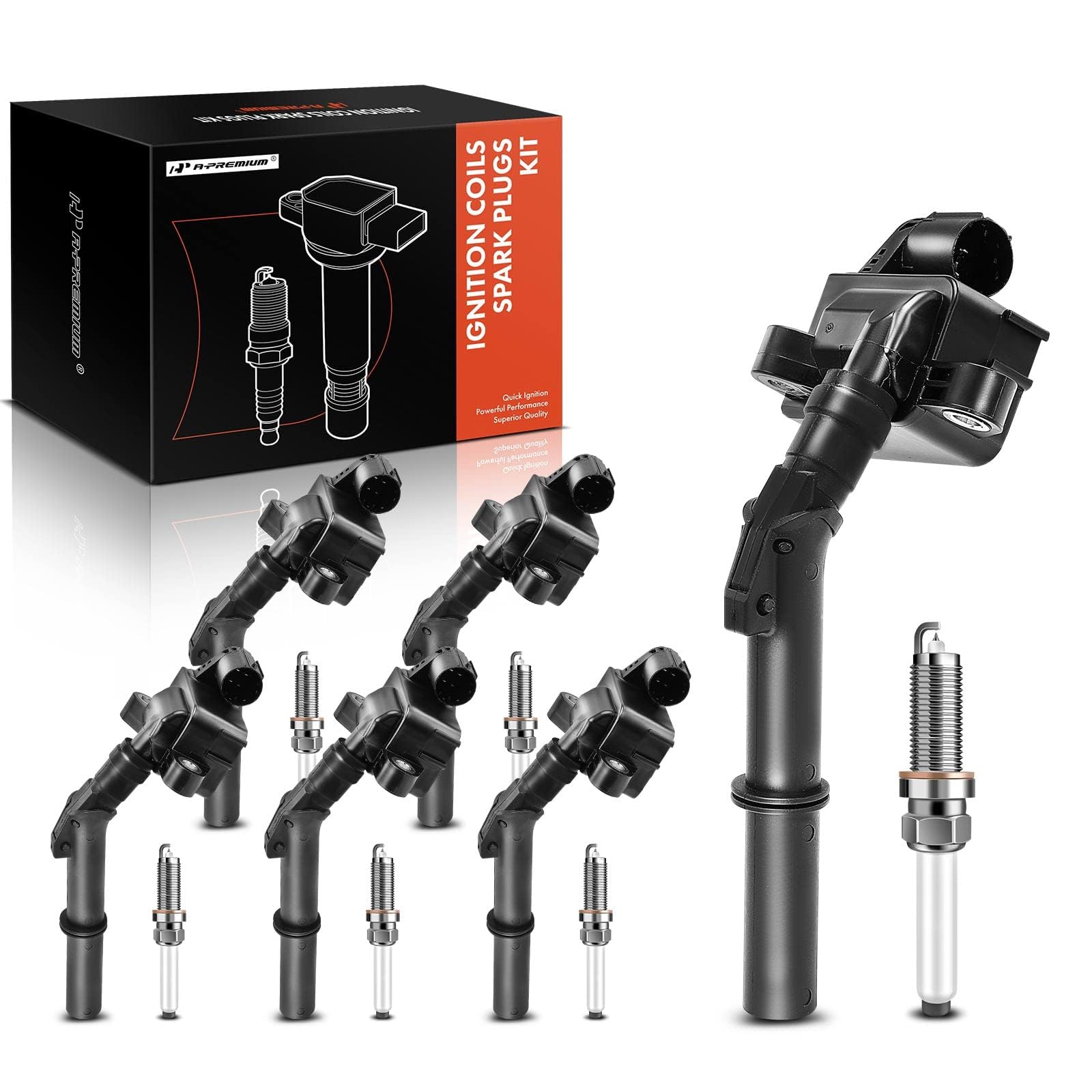 Photo 1 of A-Premium Set of 6 Ignition Coil Pack and Iridium Spark Plugs Compatible with Mercedes-Benz W212 Series E300 2015-2016, W212/S212 Series E350 2014-2016, W212 Series E400 2014, 3.5L