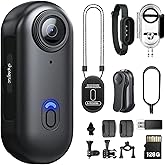 SHPTDJTIC 128G 4K Body Camera, Thumb Size Cam,Wearable Camera with 360°Rotatable Clip & Magnetic Clip,120 Minutes for Recording,Take for Lecture, Traveling,Pet Walking,Outdoors Activities (4K-P-128G)