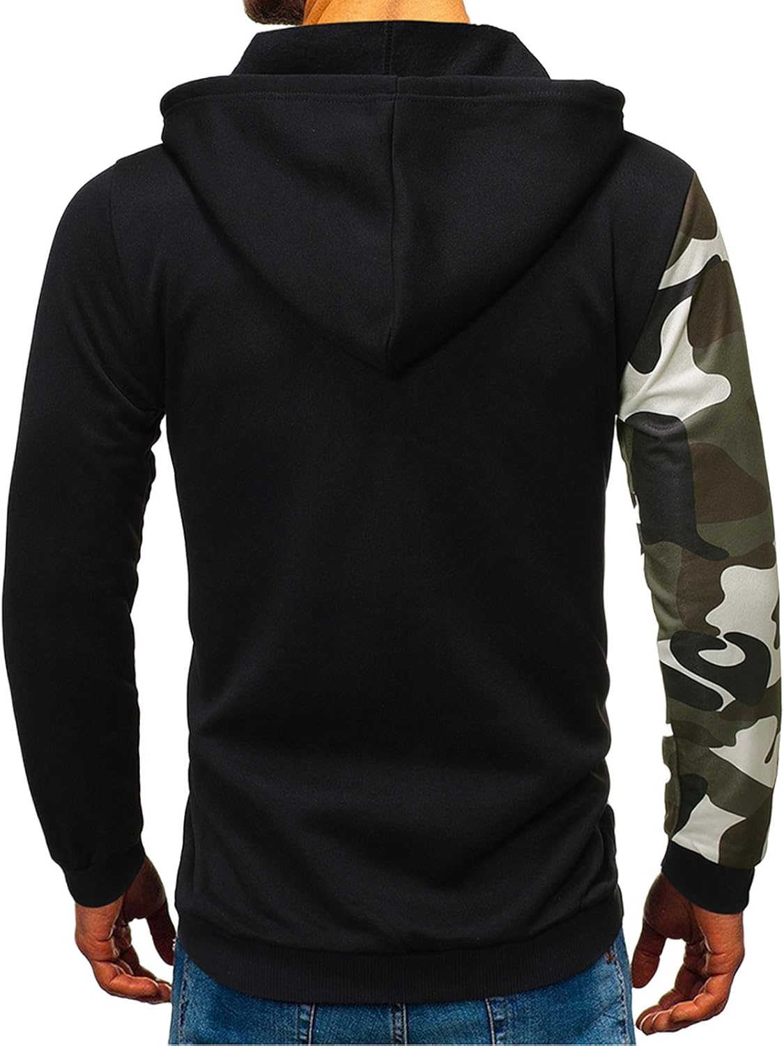 Rela Bota Mens Fashion Athletic Hoodies Sport Sweatshirt Solid Color Fleece Pullover Black: Clothing