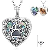 MEIDERBO Personalized Heart Urn Locket Necklace for Ashes and Pictures 925 Sterling Silver Customized Locket Cremation Necklace for Ashes Memorial Keepsake Jewelry for Women