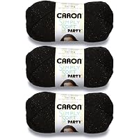 Bulk Buy: Caron Simply Soft Party Yarn – 3 Matasse Color Silver – Totale 450m, 255g – Peso #4, 99% Acrilico 1% Poliestere