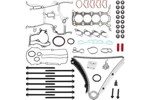TEMSONE 1.4L Engine Timing Chain Kit Head Gasket with Head Bolt Compatible with 2013-2016 Chevy Chevrolet Cruze Sonic Trax, 2012-2016 Buick Encore Replace # HS54898, HS26540PT-1, HSCV001, HGS343