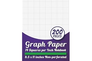 Graph Paper 14 Squares Per Inch Notebook: 14 Count Graph Paper For Cross Stitch, Embroidery Designs, Patterns And Needlework