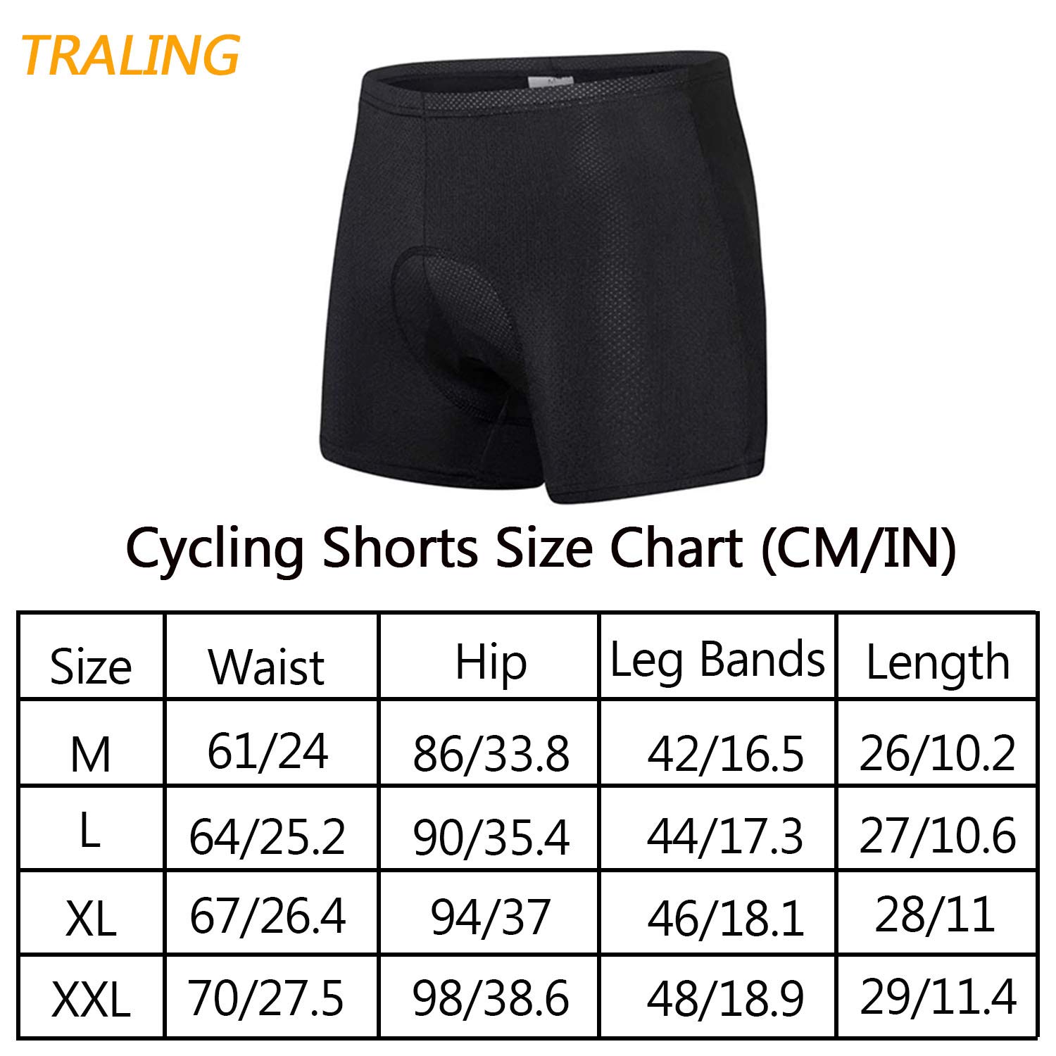 Men\'s Cycling Shorts, Bicycle Cycling Underwear 3D Silicone Padded with High-Density High-Elasticity and Highly Breathable (L)