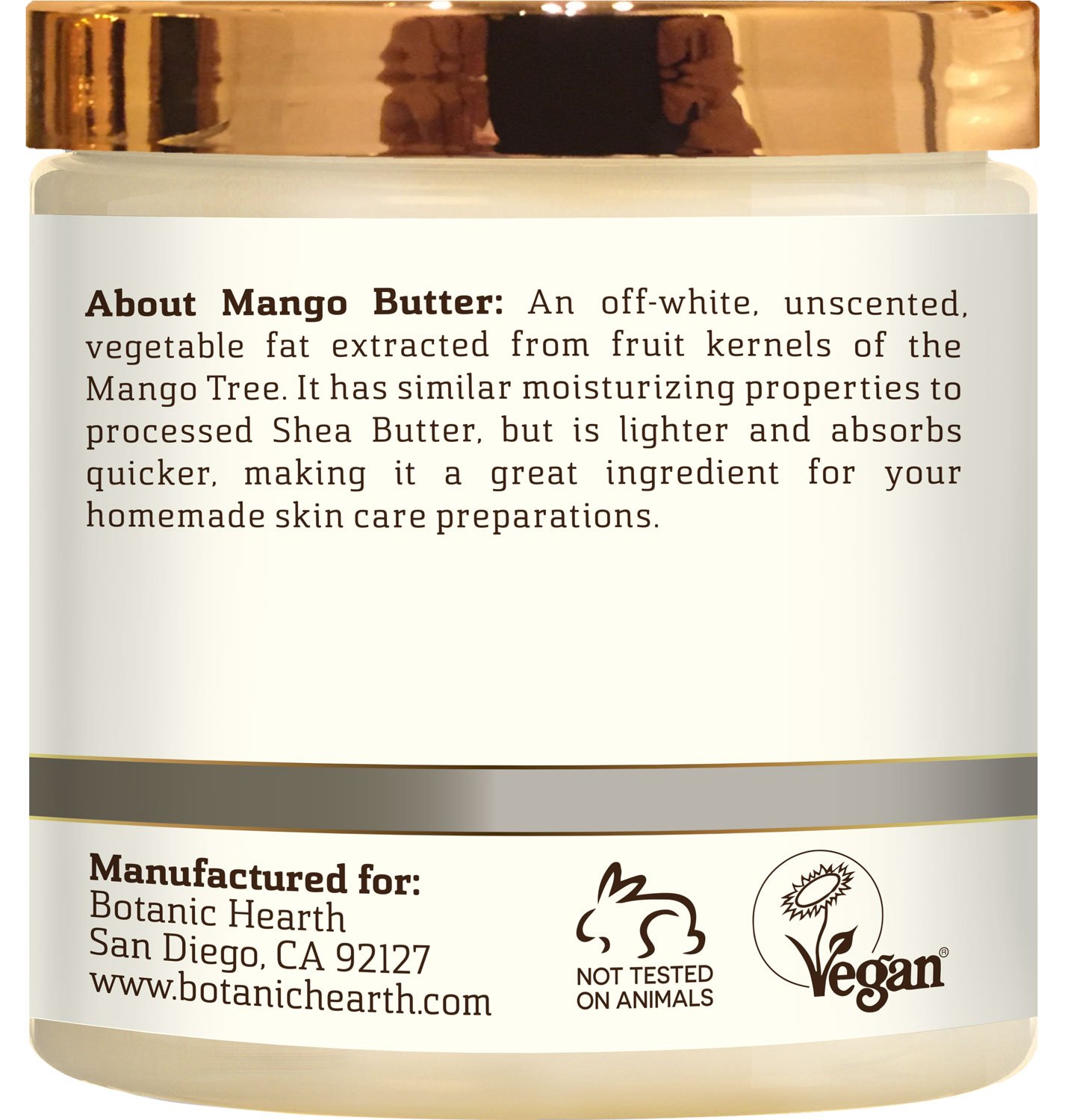 Botanic Hearth Mango Butter, Pure & Natural, Processed Premium Grade A, 8 Oz É