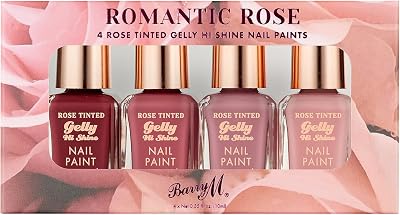 Barry M Romantic Rose Nail Paint Gift Set 4 Gelly Hi Shine Shades
