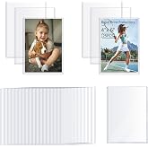 AKONEGE 25PCS 4" x 6" Rigid Print Protectors Waterproof Hard Plastic Sheet Protectors Top Loading Rigid Photo Sleeves Clear Plastic Sleeves for Postcard, Sports &amp; Trading Cards