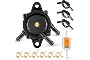 JUSTTOP Fuel Pump with Filter & Oil Hose, Compatible with Kohler 17HP-25HP, Briggs and Stratton, John Deere, Honda, Kawasaki, Yamaha Small Engine Lawn Mower, Replace 808492 808656