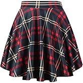 PUKAVT Women's Basic Casual Skirts A-Line Mini Flared Stretchy Skater Party Skirt