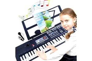 SEMART Keyboard Piano Digital Electric Piano Portable Electronic Music Keyboard 61 Key Piano Toy for Kids Beginner Children Toddler Musical Instruments w/ Microphone Stand USB Christmas Birthday Gift