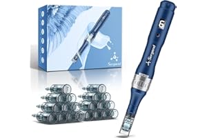 SERGAND Professional Wireless Microneedling Pen with 20 Replacement Cartridges - Adjustable Micro Needling Professional Microneedle Machine,6 Pcs 16-Pin+6 Pcs 36-Pin+6 Pcs 42-Pin+2 Pcs Nano-Blue