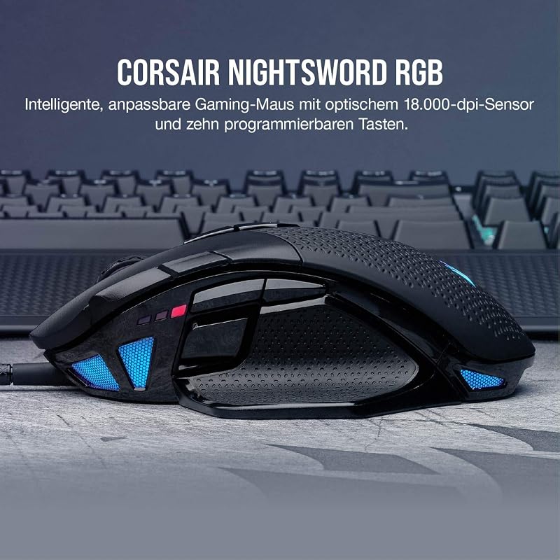 NIGHTSWORD RGB Kabelgebundene FPS/MOBA Gaming-Maus - Schwarz