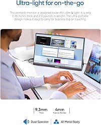 ARZOPA 17.3" Portable Monitor, 1080P FHD 103% sRGB