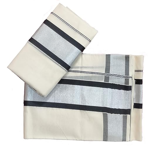 Kerala Silver Colour Set Mund