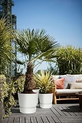 elho Greenville Round 30 Large Flower Pot with Water Reservoir White view 6