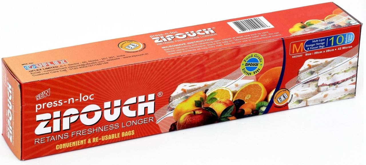 Buy Zipouch Microwave and Freezer Safe Food Grade Plastic Zipper Lock