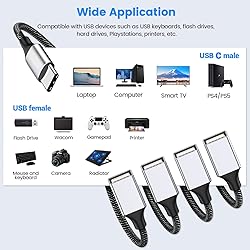 USB C to Triple USB Cable Splitter 3.3Ft,USB C Male