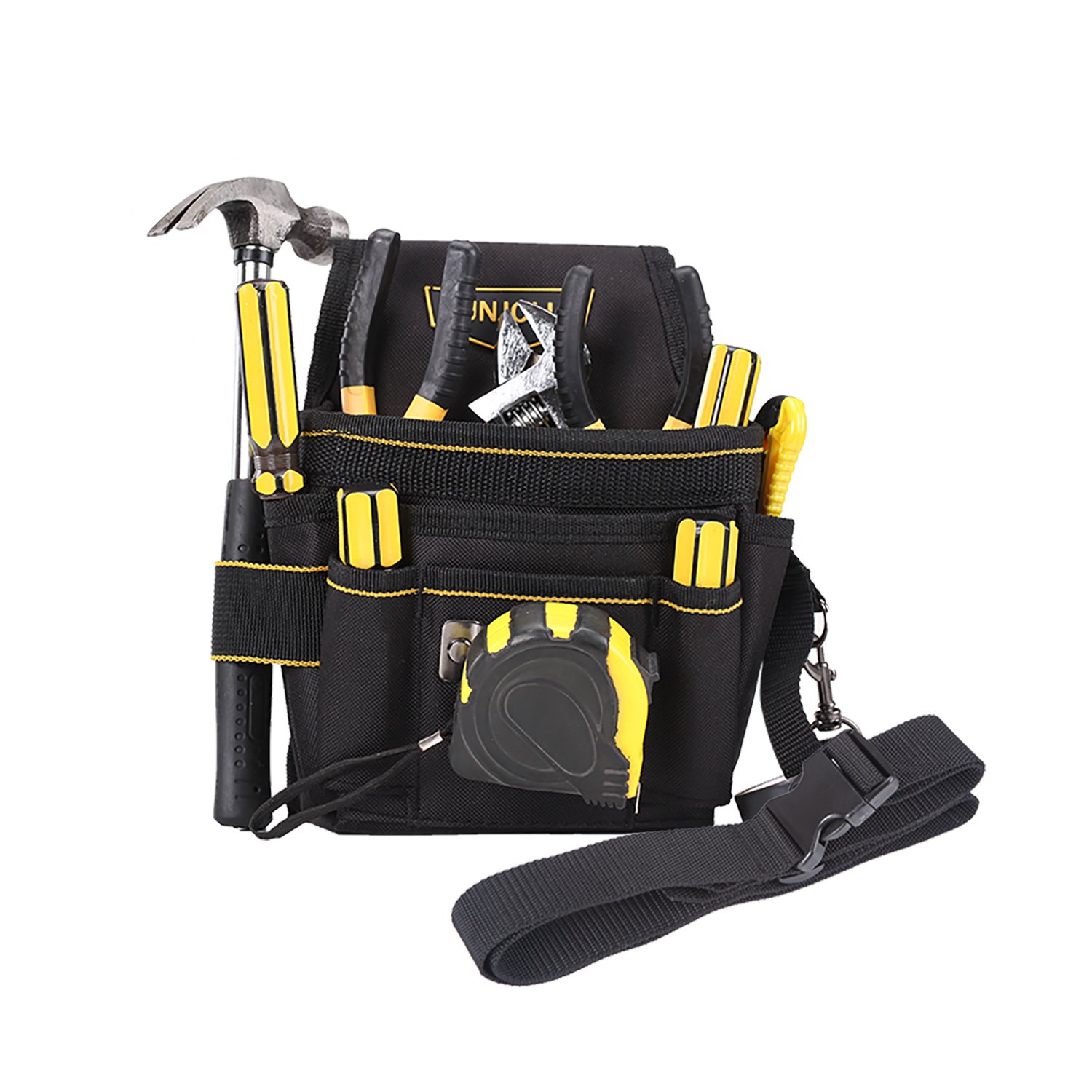 Durable Tool Pouch with Maintenance and Electrician\'s Holsters for Tools, Flashlight, Keys (Adjustable Waist Strap)