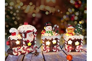 Hexagram Christmas Table Decor Indoor, Lighted Christmas Santa Train Decor for Tabletop, Snowman Christmas Decorations for Home Indoor, Christmas Table Decorations Indoor
