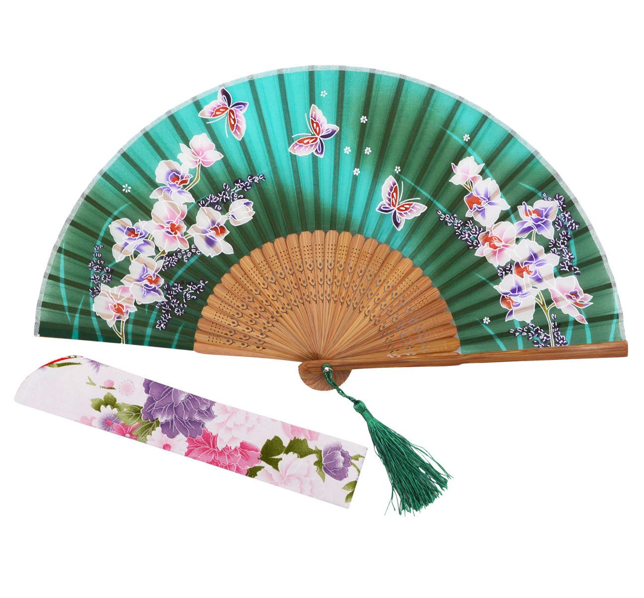 Amajiji 8.27" Women Folding Fan Hand Fan,Chinease/Japanese Vintage Retro Style (HQJ-18)