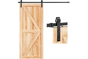 EaseLife 6.6 FT Sliding Barn Door Hardware Track Kit,Basic J Pulley,Slide Smoothly Quietly,Easy Install (6.6FT Track Kit for 36"~40" Wide Single Door)