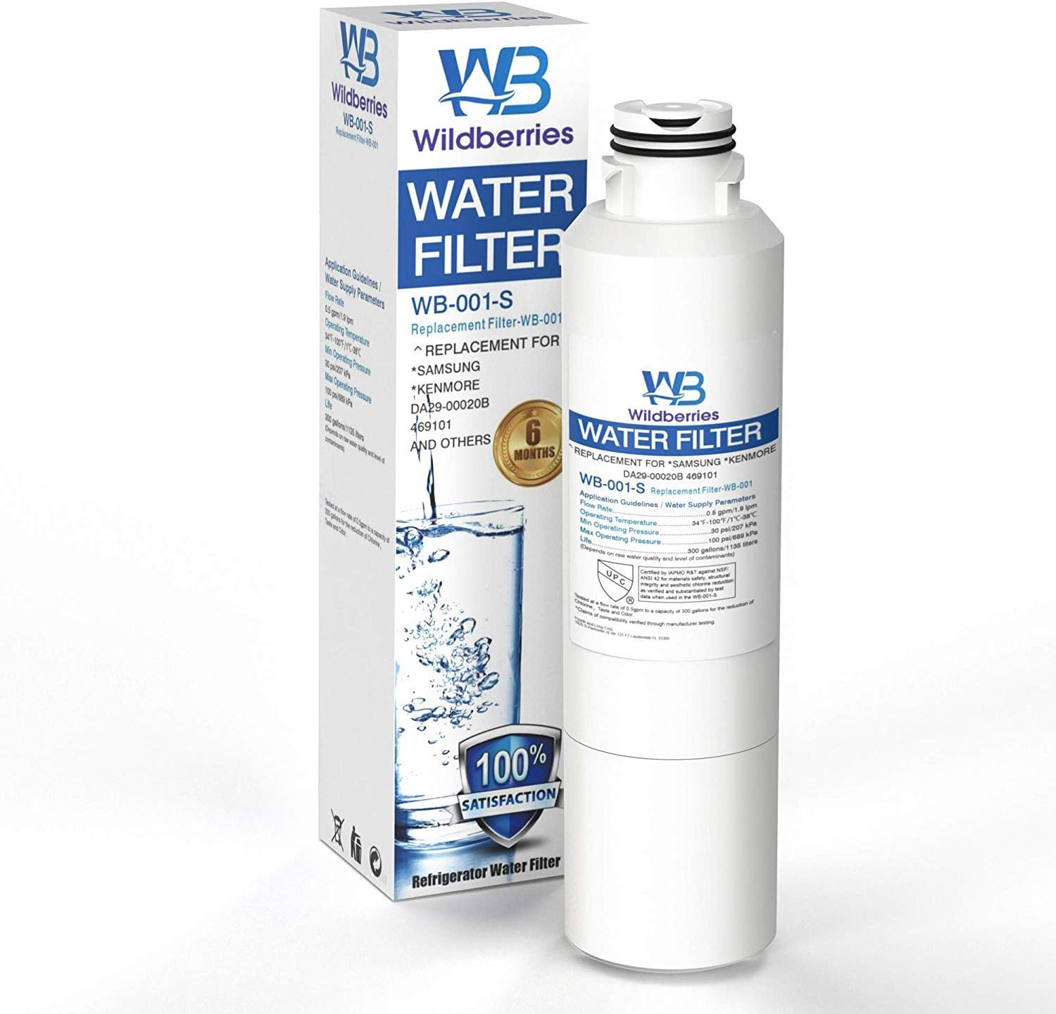Wildberries Samsung Refrigerator Water Filter Replacement - HAF-CIN/EXP Water Filter Compatible Samsung HAF-CIN, HAF-CIN/EXP, DA29-00020A, DA97-08006A, Kenmore 46-9101, RF28HFEDBSR, Pack of 1