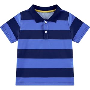 Kids4ever Boys Striped Shirt Summer Polo T-Shirt Short Sleeve Kids Top 3-7Y
