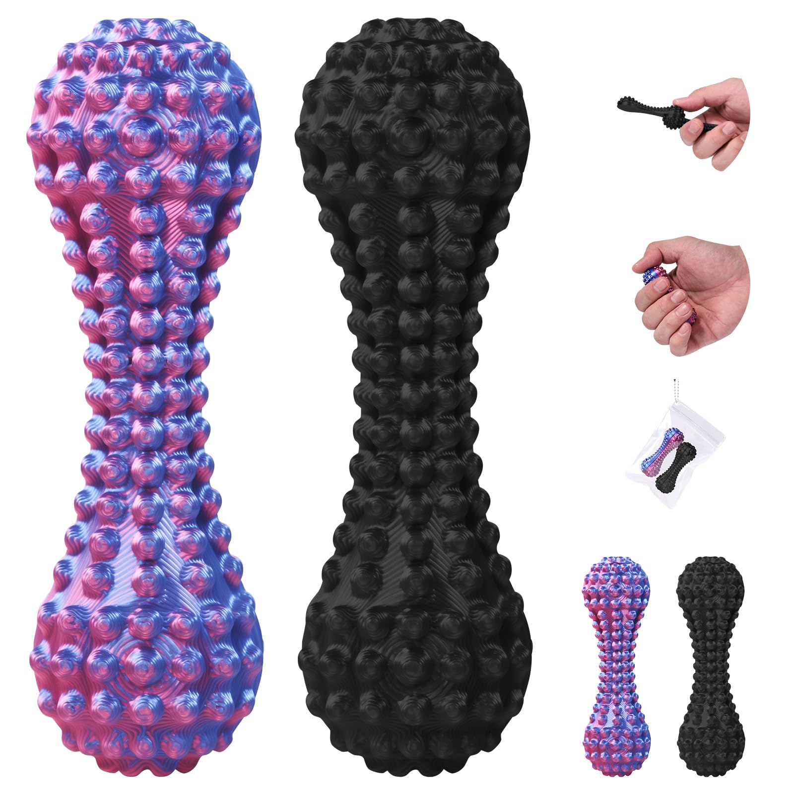 Photo 1 of 2 in 1 Little Ouchies Pain Fidgets for Adults, Portable Magnetic Fidget Slider Toys for Sensory Stress Relief and Anxiety (Black and Bluepurple, 2 Pack?Large?)