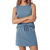 Casly Lamiit Two Piece Sets for Women Summer Outfits Crew Neck Sleeveless Tennis Skirt Set Striped Athletic Matching Sets