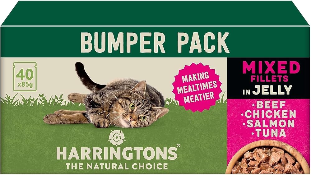 Harringtons Complete Wet Pouch Grain Free Cat Food 40x85g Beef Chicken Salmon