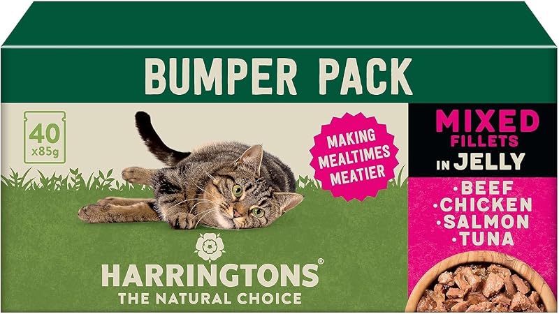 Harringtons Complete Wet Pouch Grain Free Cat Food 40x85g Beef Chicken Salmon