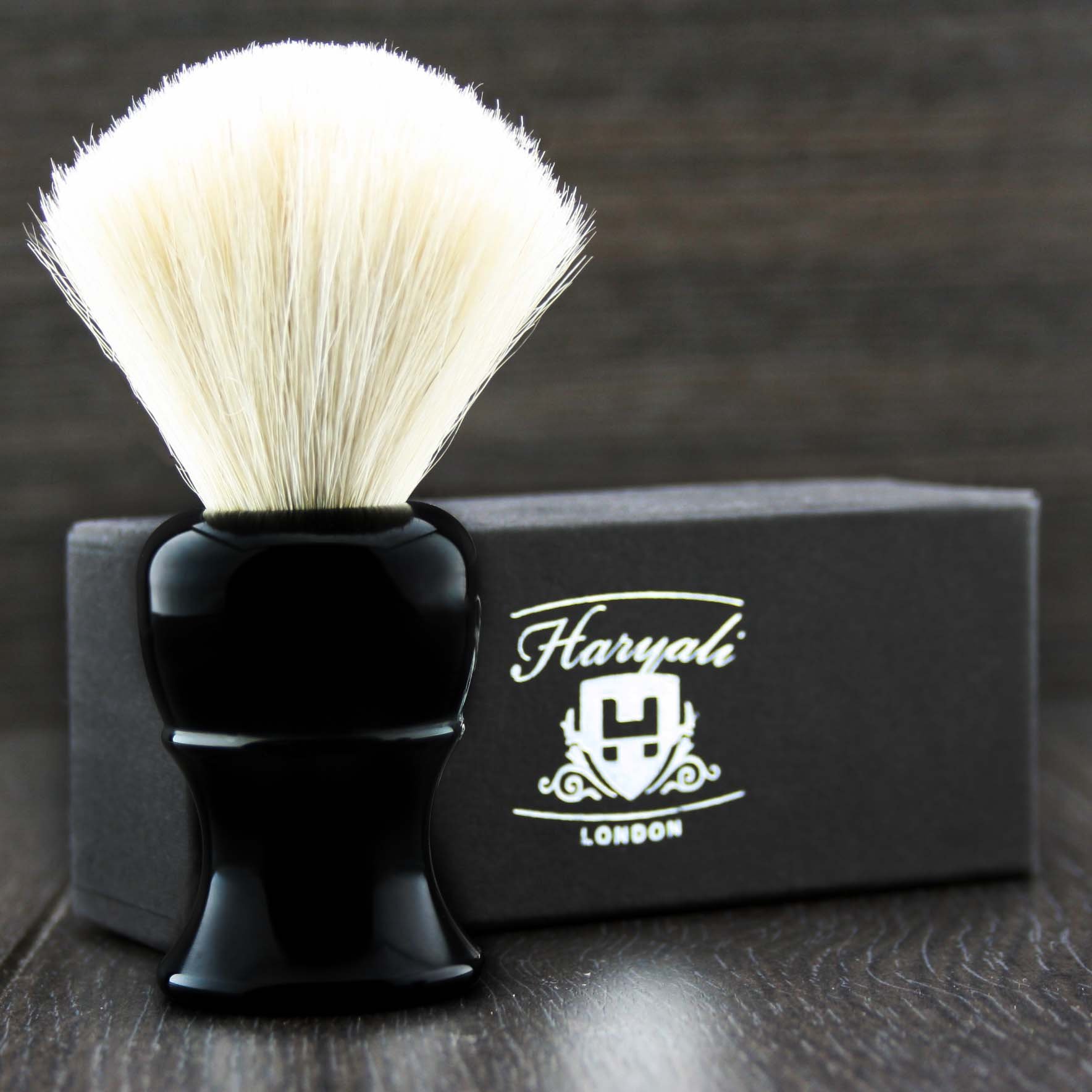 Hand Assembled White Badger Shaving Brush in High Grade (ABS Plastic Handle) Sophist Collection Elegantly Designed by Haryali London.
