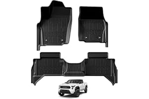TripleAliners Floor Mats All Weather Liners Compatible with 2024 2025 Toyota Tacoma Accessories Double Cab Front & Rear 2-Row, Automatic Transmission - Exclude Hybrid, Manual (Floor Mats)