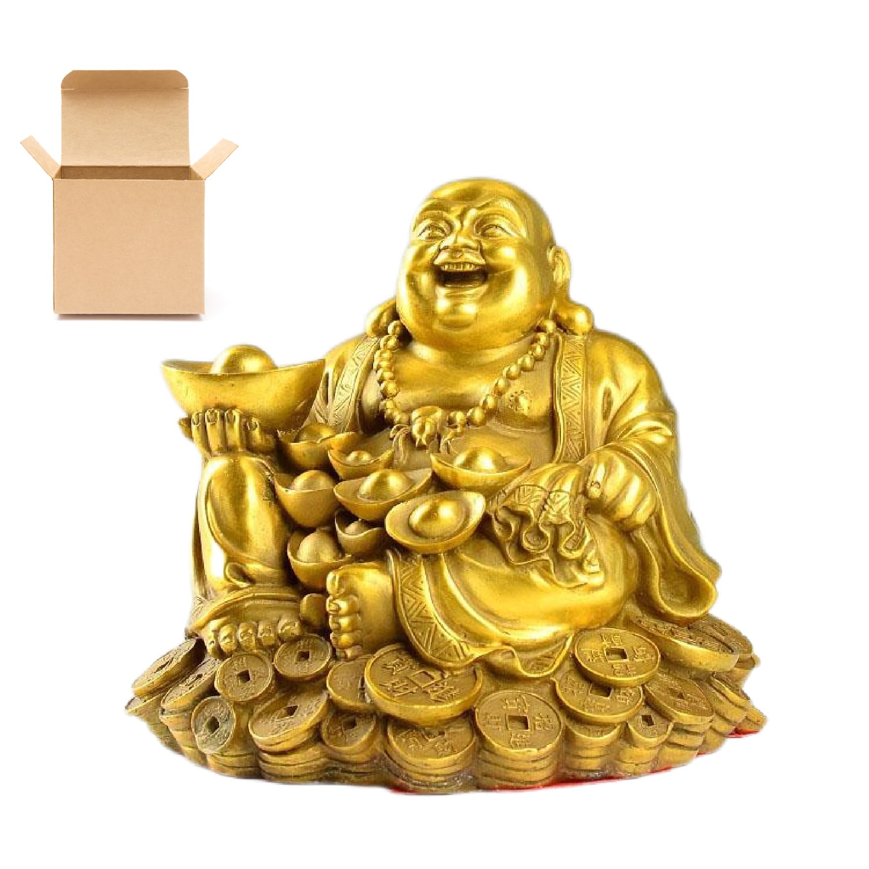 Photo 1 of Golden Laughing Buddha Statue,New Home Decor, for Home,Room Decor Lucky and Happy,Zen Garden