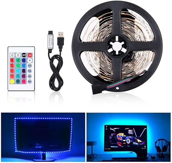 RGB LED Light Strip TV Backlight Kits, USB 5V Led Strips Light 4m