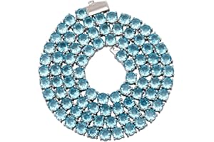 OYOGAA 5MM Colorful Baguette Tennis Necklaces For Women Chains 14K Golden Silver Plated 5A+ Cubic Zirconia Tennis Mens Chain Necklaces Woman