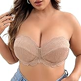 TESOON Women's Bras Soft Adjustable Straps Invisible Strapless Bra Push Up Bra Underwire Support Large Size Bra