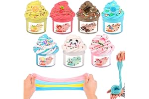 Niuruilsi Scented Slime Kit with 7 Pack Butter Slime,Dual Colored Peachybbies Slime,Super Soft and Non-Sticky, Stress Relief Toy Party Favors Birthday Gifts for Girls and Boys 6 7 8 9 10 11 12.