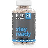 Pure for Men Stay Ready Fiber Extra Strength Supplement | Digestive Regularity | Bowel Movement & Gut Health Support | Vegan Cleanliness | Proprietary Formula | 120 Vegan XL Capsules